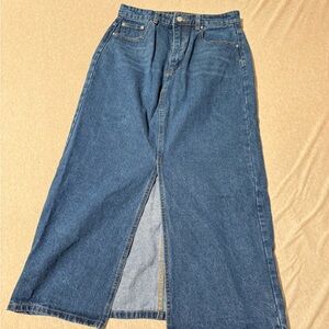 Women's Blue Denim Maxi Skirt